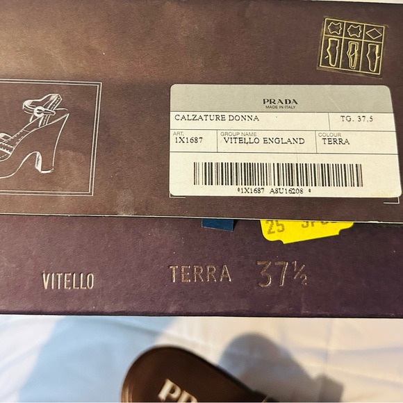 PRADA wedge sandals brown terra strap - Picture 4 of 13